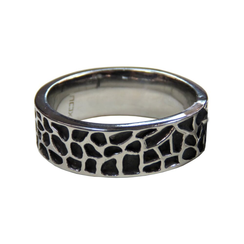 Inox Men's Stainless Steel Textured Ring